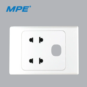 MPE – Ổ cắm đôi 2 chấu + lỗ A20US2XN