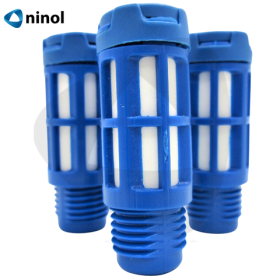 Giảm thanh khí nén nhựa xanh ren 13mm