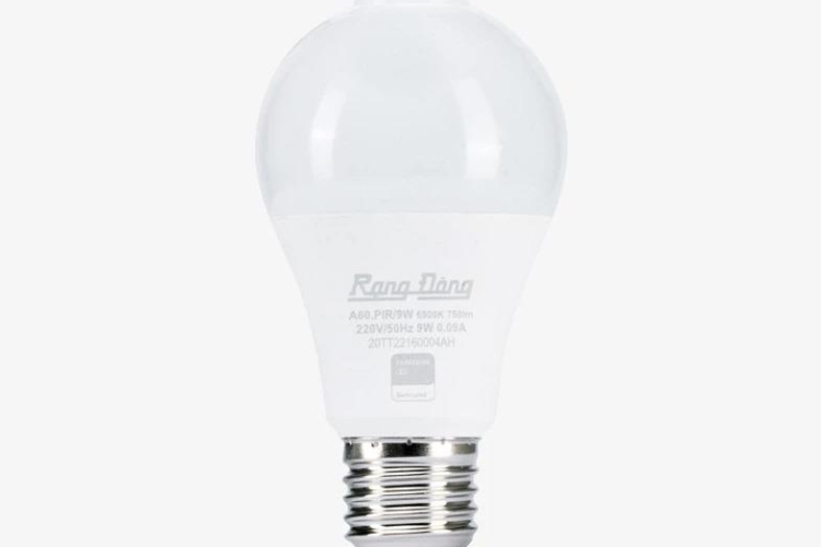 Rạng Đông – LED Bulb cảm biến A60.PIR/9W: 9W – 220V AC – Ánh sáng trắng 6500K / vàng 3000K.