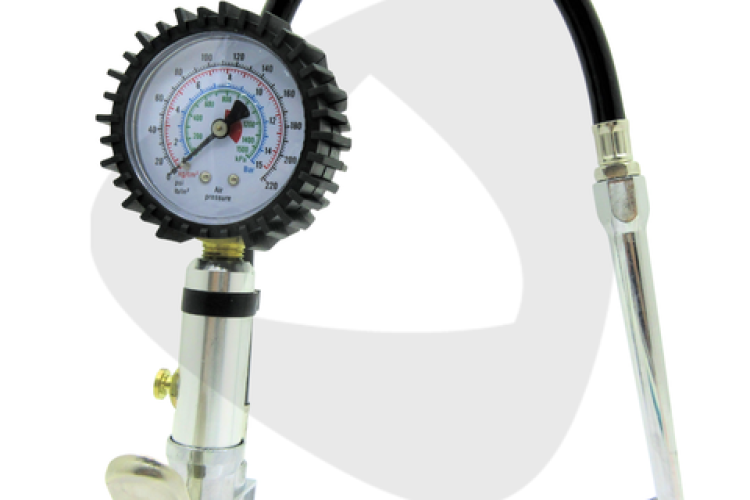 Tay bơm dài bơm lốp xe có đồng hồ